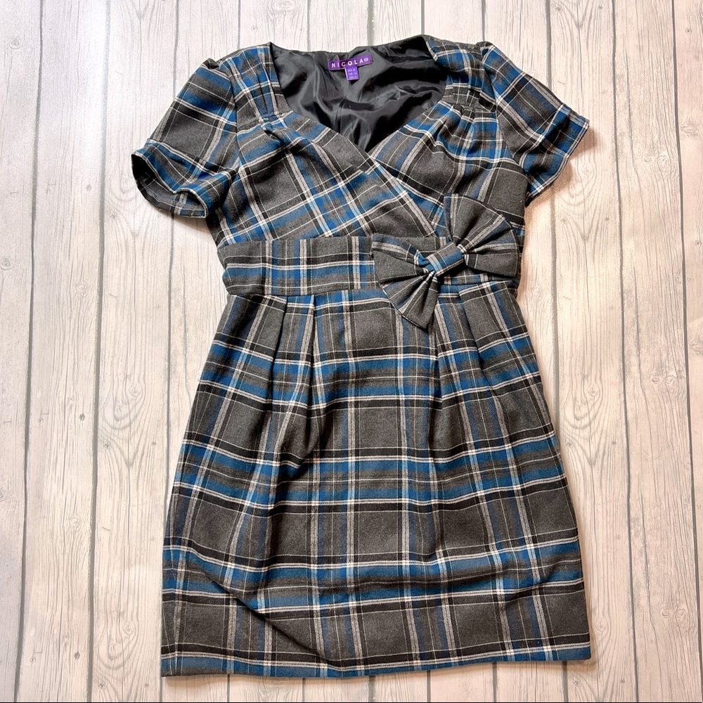 Modcloth nicola plaid pencil skirt dress size medium
